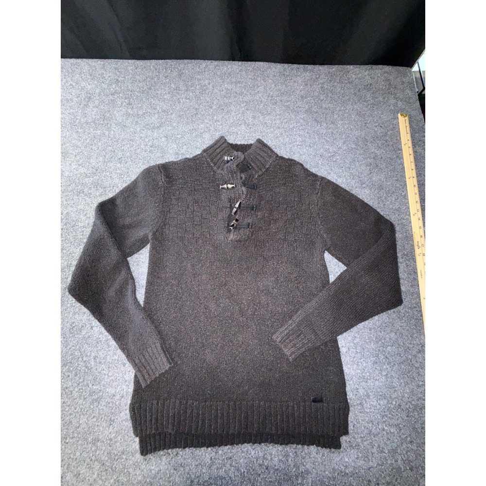 Outpost Makers Mens Large Charcoal Gray Toggle Mock Neck Knit Sweater L